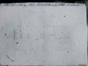 Detail of Grave of OLSEN, Karl Ludvig
