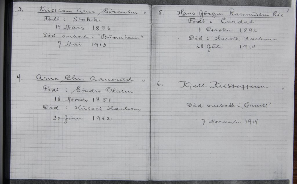 Husvik Grave Book Page 3