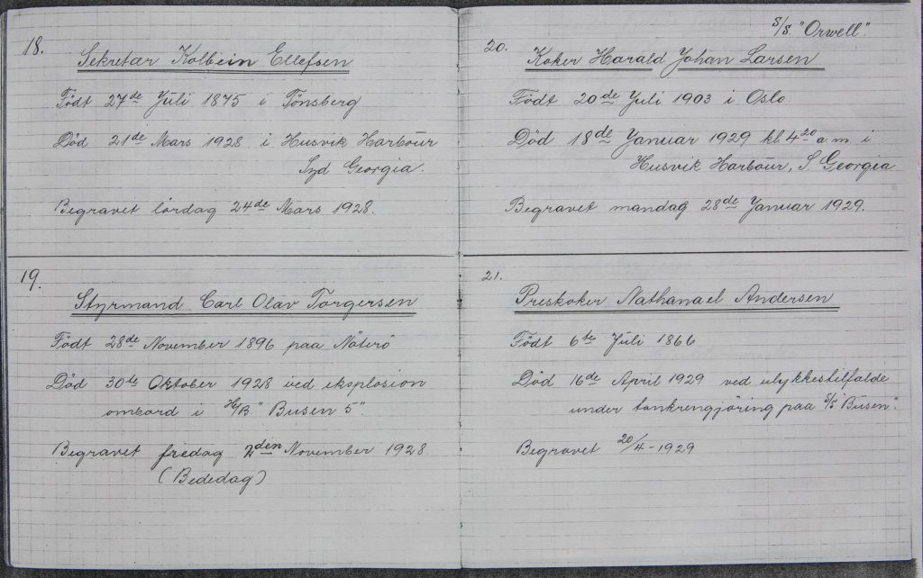 Husvik Grave Book Page 7