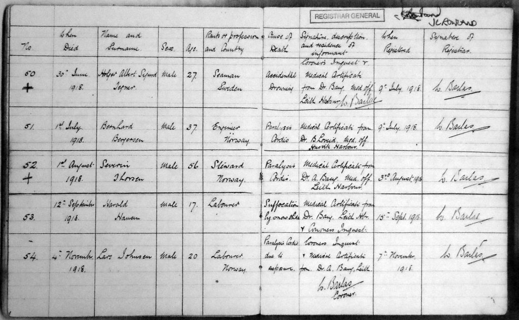Register of Deaths Page 12