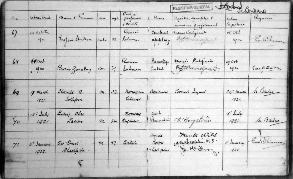 Register of Deaths Page 15