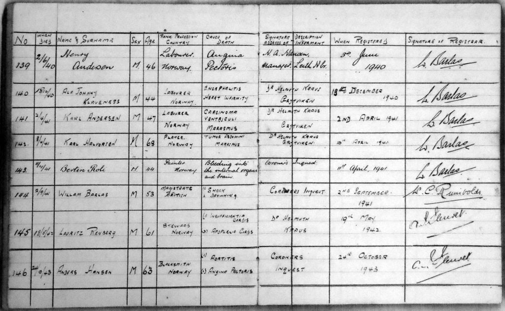 Register of Deaths Page 25