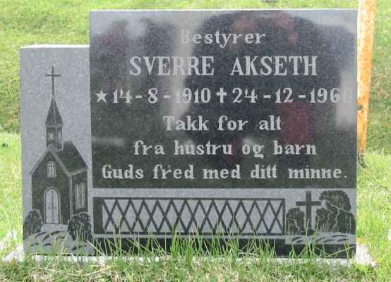 Detail of grave of Sverre Akseth