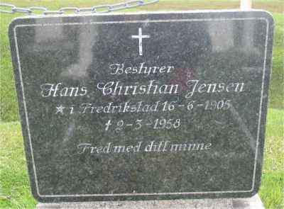 Detail of Grave of JENSEN, Hans Christian