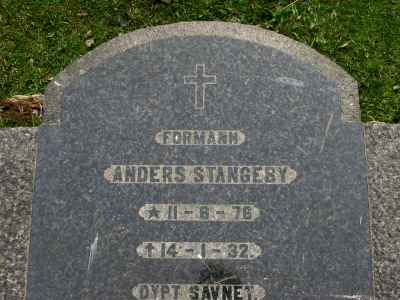 Detail of Grave of STRANGEBY, Anders