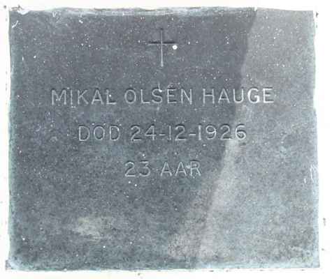 Detail of Grave of HAUGE, Mikel Olsen