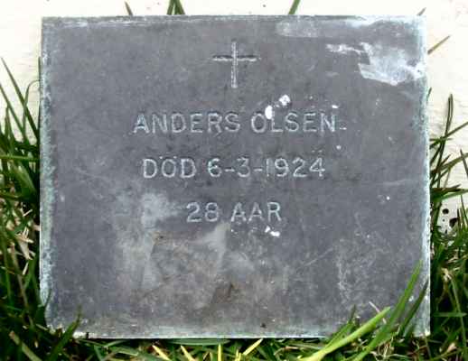 Detail of Grave of OLSEN, Anders