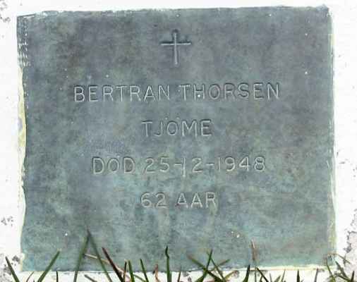 Detail of Grave of THORSEN, Bertran