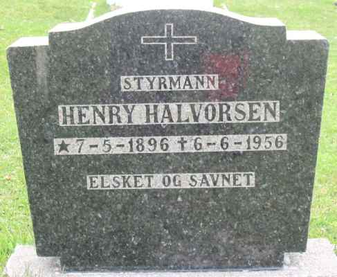 Detail of Grave of HALVORSEN, Henry